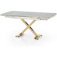 JVmoebel Table à manger en marbre, confortable, moderne, extensible, de couleur beige, montée sur roulettes