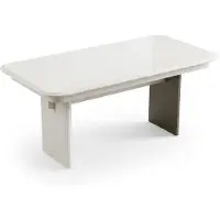 JVmoebel Table de salle à manger moderne, beige, brillante. Table de cuisine, table à manger, table de salle à manger