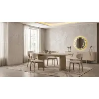 Xl Moebel Gmbh Ensemble de salle à manger : table, chaises, console avec miroir. Style moderne. Couleur : beige