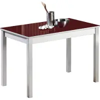 Dripio Table de salle à manger, dimensions 90x50 cm, structure en métal, couleur bordeaux, forme rectangulaire