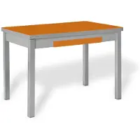 Dripio Table de cuisine en verre extensible, de couleur orange, dimensions 90x50 cm, structure en métal
