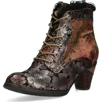 LAURA VITA - Bottines à lacets pour femmes, style décontracté, couleur métallisée