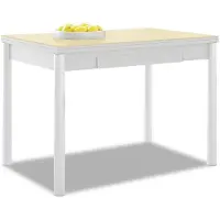 Dripio Table de cuisine extensible, plateau en verre, couleur beige, 90x50 cm