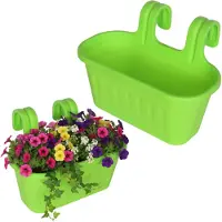 Goliat Pot de fleurs résistant aux intempéries pour balustrade - Vert, double