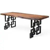 Xl Moebel Gmbh Table de salle à manger design en bois naturel avec une structure métallique unique