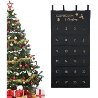 Dripio Calendrier de l'Avent à suspendre, 24 compartiments, 120x60 cm, couleur noire