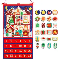 Dripio Calendrier de l'Avent, maison de Noël en feutre, 24 décorations