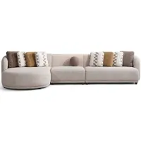AEA Canapé d'angle beige, style moderne, spacieux, confortable et agréable