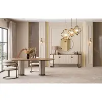 JVmoebel Ensemble de table à manger design avec chaises, buffet et miroir