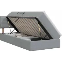 Syfax Lit avec rangement et matelas Gris clair 90 x 200 cm Velours