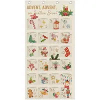 Dripio Calendrier de l'Avent en tissu, à remplir, avec 24 compartiments, dimensions 120 x 60 cm