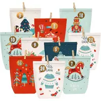 Dripio Calendrier de l'Avent à remplir, comprenant 24 sachets en papier avec des autocollants numérotés