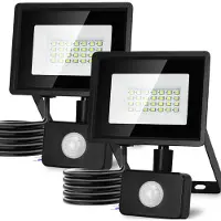 Aigostar , 2 projecteurs LED de 20W pour l'extérieur, avec détecteur de mouvement, lot de 2 – Lumière blanche froide 6500K, puissance 20W, quantité : 2