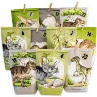 Dripio Calendrier de l'Avent 2026, motif dinosaures, 24 pochettes imprimées, kit de bricolage