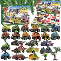 Dripio Calendrier de l'Avent Dino-Auto 2026, comprenant 24 pièces, avec véhicules à friction