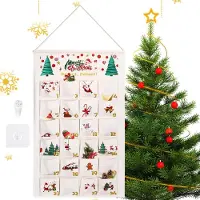 Dripio Calendrier de l'Avent en tissu, avec 24 pochettes, dimensions 114x70 cm, réutilisable