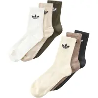 Adidas Originals Chaussettes 'TREFOIL CREW SOCK CUSHION 6 PAIR' beige / crème / olive / blanc