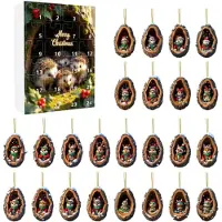 Dripio Calendrier de l'Avent de Noël, 24 décorations en acrylique, en 2D, de couleurs variées, 3,7 cm