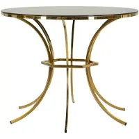 Kendra Home Table à manger ronde Shanty en verre et fer or et noir Ø100x80 cm