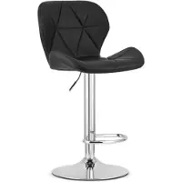 Kendra Home Tabouret de bar West en similicuir noir et base chromée