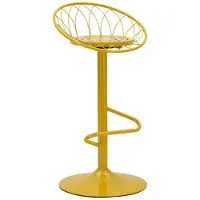 Kendra Home Tabouret de bar Clox en métal couleur moutarde
