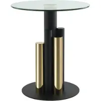 Kendra Home Table Basse Ontario en Verre Trempé et Acier Doré