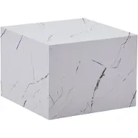Kendra Home Table basse Cuboid blanc effet marbre