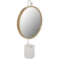 Kendra Home Miroir de table Eleganca en métal blanc et or