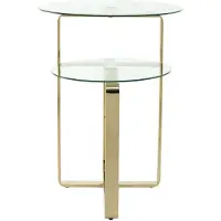 Kendra Home Table basse Catrice en acier doré et verre