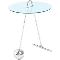 Kendra Home Table Basse Pendulum en Verre Marbré et Acier
