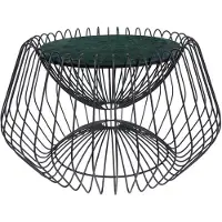 Kendra Home Table basse Malibu en marbre et métal vert pétrole
