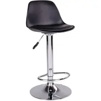 Kendra Home Set de 2 tabourets de bar Trondheim réglables en similicuir noir avec base chromée