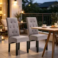 Kein Hersteller Chaises pour salon, tabourets pour cuisine, chaises de salle à manger, chaises de réception, chaises de chambre à coucher avec dossier haut (uniquement 2 chaises). Couleur : gris clair