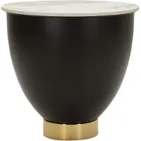 Kendra Home Table basse Glam en métal et céramique effet marbre