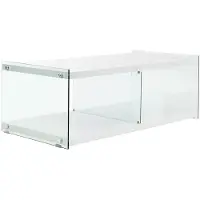 Kendra Home Meuble TV Elementary en Verre Trempé et Gris Brillant