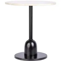 Kendra Home Table basse Gordon en marbre blanc et fer noir