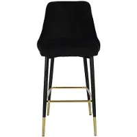Kendra Home Tabouret de Bar Moonlight en Velours Noir