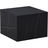 Kendra Home Table basse Cuboid en bois noir effet marbre