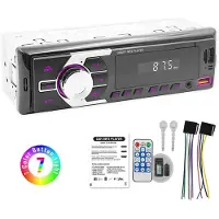 Insta24 Autoradio universel 1 DIN avec lecteur MP3, Bluetooth mains libres, port USB, lecteur de carte TF, radio FM, télécommande, entrée auxiliaire, puissance de 4x60 watts, égaliseur et alimentation 12V