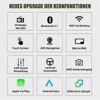 Insta24 Autoradio 9 pouces pour Fiat 500 (2007-2015), système Android 14, GPS intégré, compatible Carplay et Android Auto, Wi-Fi, Bluetooth, format 2 DIN, avecau volant, entrée caméra de recul, 2 Go de RAM