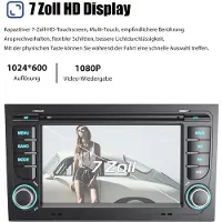 Insta24 Autoradio 2 DIN pour Audi A4 S4 RS4 (2002-2007), écran tactile de 7 pouces, système Android 13, GPS, Carplay, Android Auto, DAB+, Bluetooth, WiFi, 2 Go de RAM, 32 Go de stockage