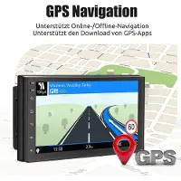 Insta24 Autoradio Android 13 avec écran tactile de 7 pouces, Bluetooth, Carplay, Android Auto, GPS, navigation, Wi-Fi, DAB+, 2 DIN, microphone mains libres, 2 Go de RAM, 32 Go de stockage