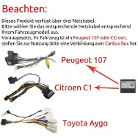 Insta24 Autoradio 9 pouces pour Peugeot 107, Toyota Aygo, Citroën C1 (2005-2014), avec système Android 15, GPS, Carplay, Android Auto, écran tactile, format 2 DIN, 4 Go de RAM et 64 Go de stockage