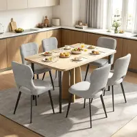 Kein Hersteller Fauteuil d'accueil, chaise de bureau, fauteuil d'accent, chaise de salle à manger, fauteuil de salon, banc rembourré pour vestiaire (uniquement 6 chaises). Couleur : gris
