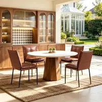 Kein Hersteller Ensemble de quatre chaises élégantes avec dossier rembourré, idéal pour une salle à manger. Couleur : noir et marron. (Vendu uniquement en lot de 4 chaises)