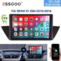 Insta24 Autoradio 10 pouces pour BMW X1 E84 (2010-2016), système Android 14, compatible CarPlay, GPS, écran tactile 2DIN, avec Wi-Fi, Bluetooth, USB, radio FM/AM,au volant, 2 Go de RAM