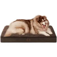 EHEYCIGA Lit orthopédique pour chien, taille XXL, 120x74 cm, lavable, couleur marron
