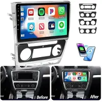 Insta24 Autoradio 10 pouces pour Skoda Octavia 1Z3 1Z5 (2004-2013), système Android 15, GPS intégré, écran tactile, Apple CarPlay, Android Auto, Bluetooth, USB, Wi-Fi,au volant, format 2 DIN