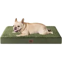 EHEYCIGA Lit orthopédique pour chien, 76x51 cm, lavable, couleur vert olive