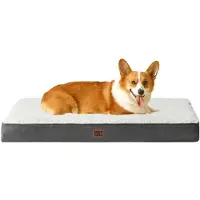 EHEYCIGA Lit orthopédique pour chien, 89x58 cm, lavable, couleur beige